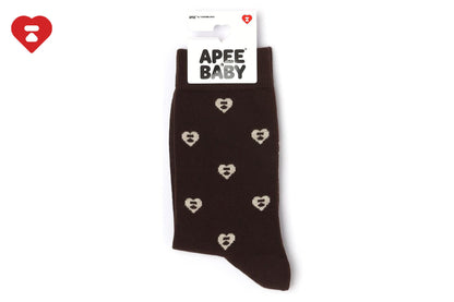 BAPE HEART MONOGRAM INTARSIA SOCKS