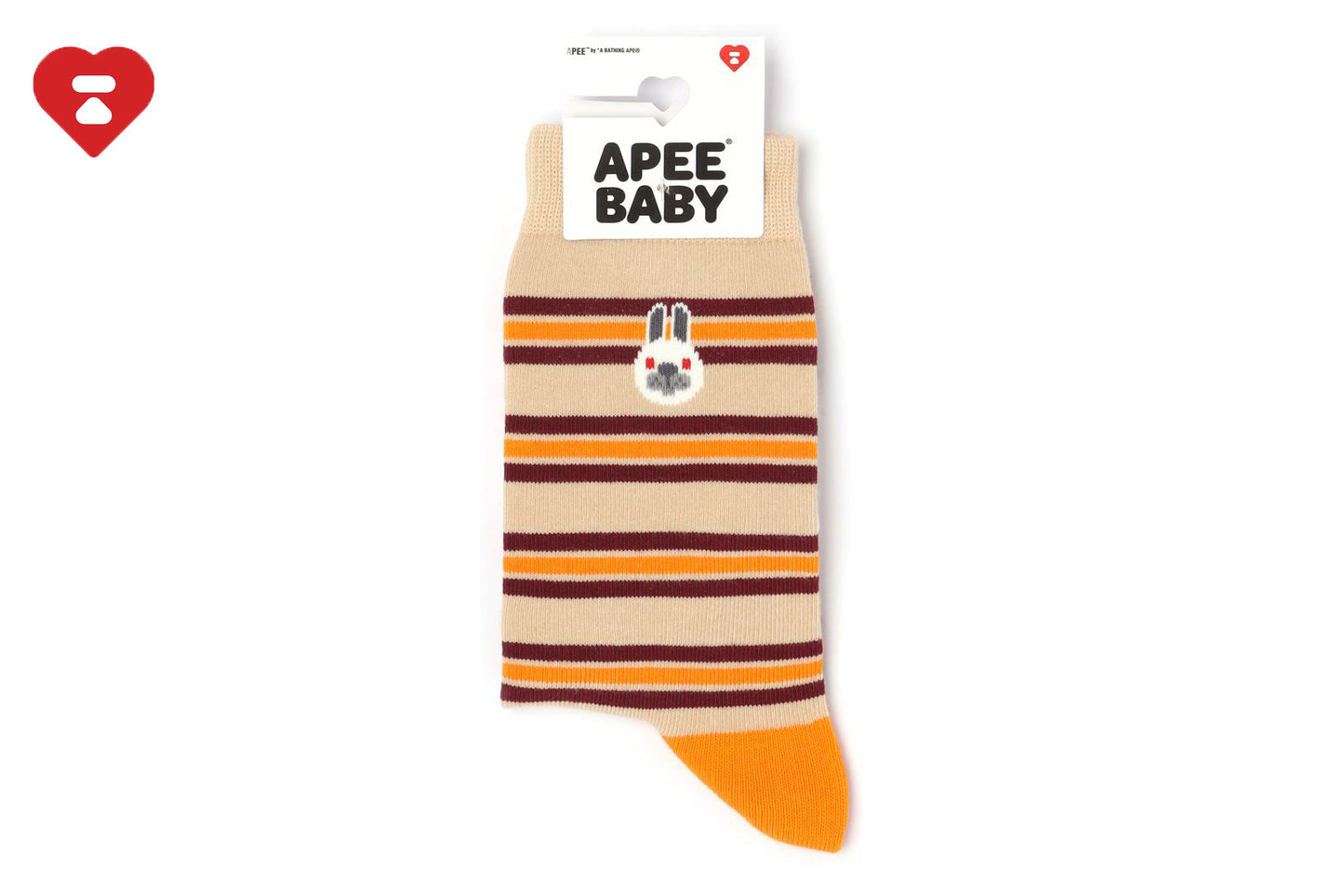 BAPE BABY DOPPY 刺繡徽章條紋襪
