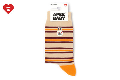 BAPE BABY DOPPY 刺繡徽章條紋襪