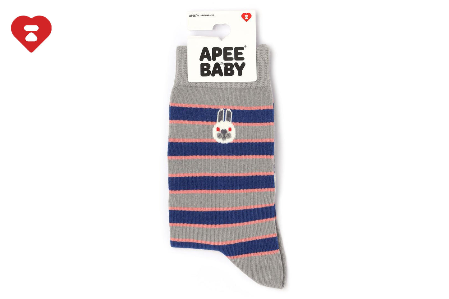 BAPE BABY DOPPY 刺繡徽章條紋襪