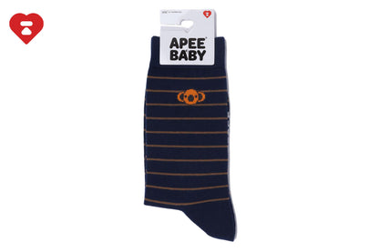 BAPE BABY CORE EMBROIDERY BADGE STRIPE SOCKS