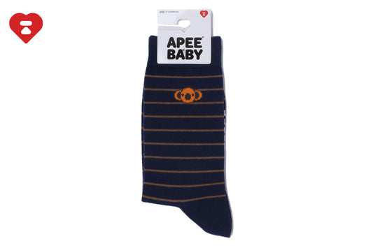 BAPE BABY CORE EMBROIDERY BADGE STRIPE SOCKS