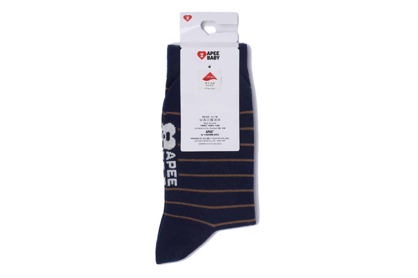 BAPE BABY CORE EMBROIDERY BADGE STRIPE SOCKS