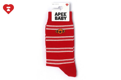 BAPE BABY CORE EMBROIDERY BADGE STRIPE SOCKS