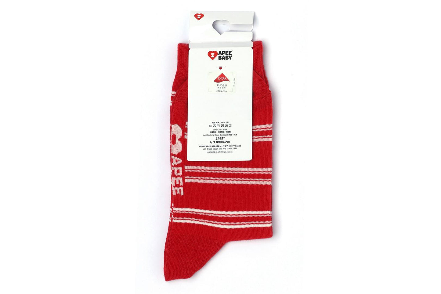BAPE BABY CORE EMBROIDERY BADGE STRIPE SOCKS