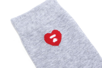 BAPE 心形刺繡徽章襪子