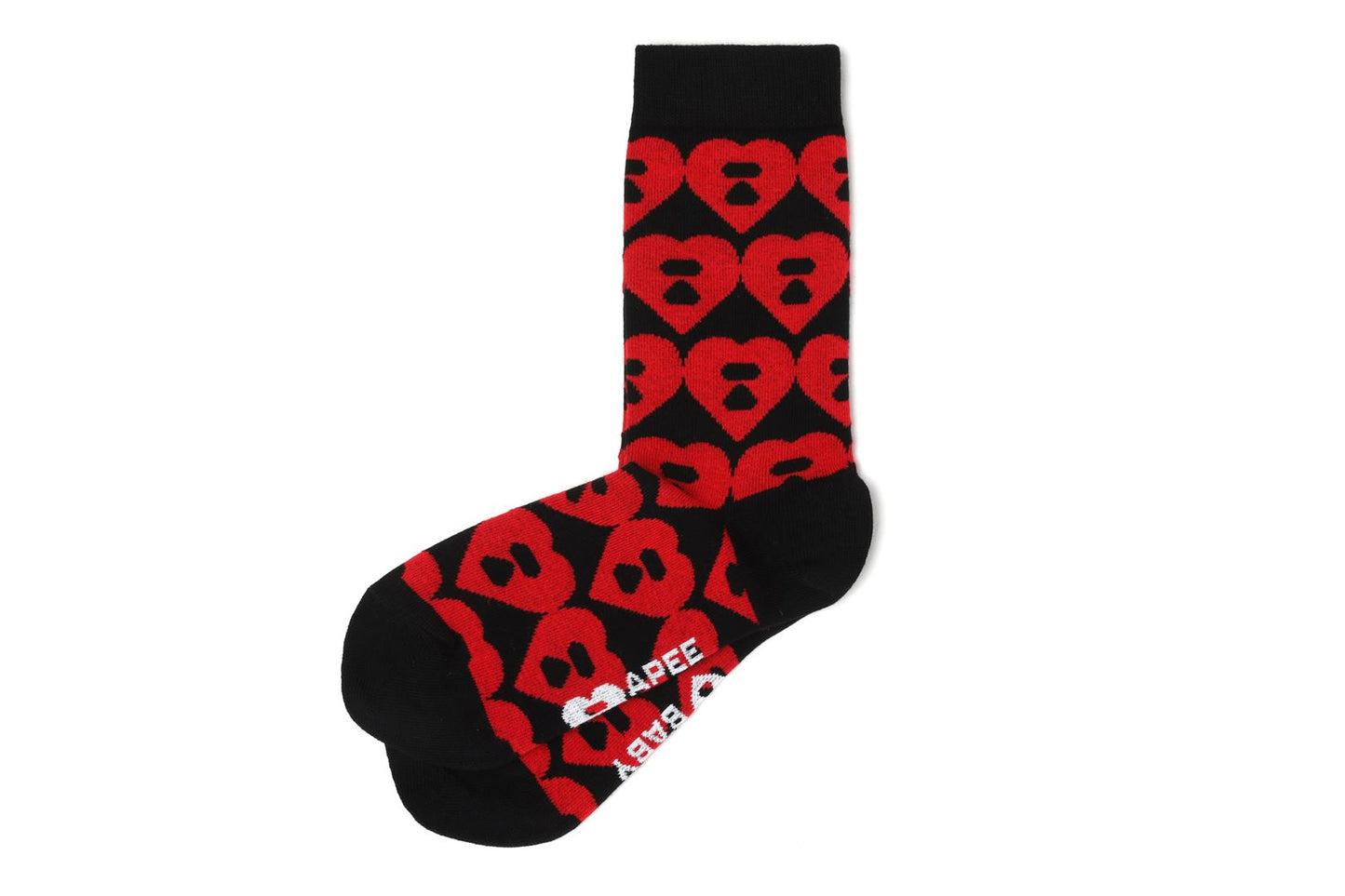 BAPE BIG HEART MONOGRAM INTARSIA SOCKS