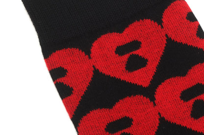 BAPE BIG HEART MONOGRAM INTARSIA SOCKS