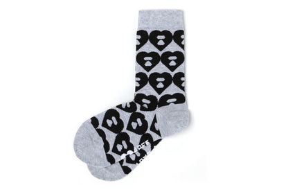 BAPE BIG HEART MONOGRAM INTARSIA SOCKS