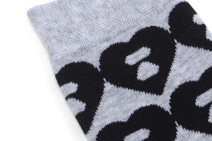 BAPE BIG HEART MONOGRAM INTARSIA SOCKS