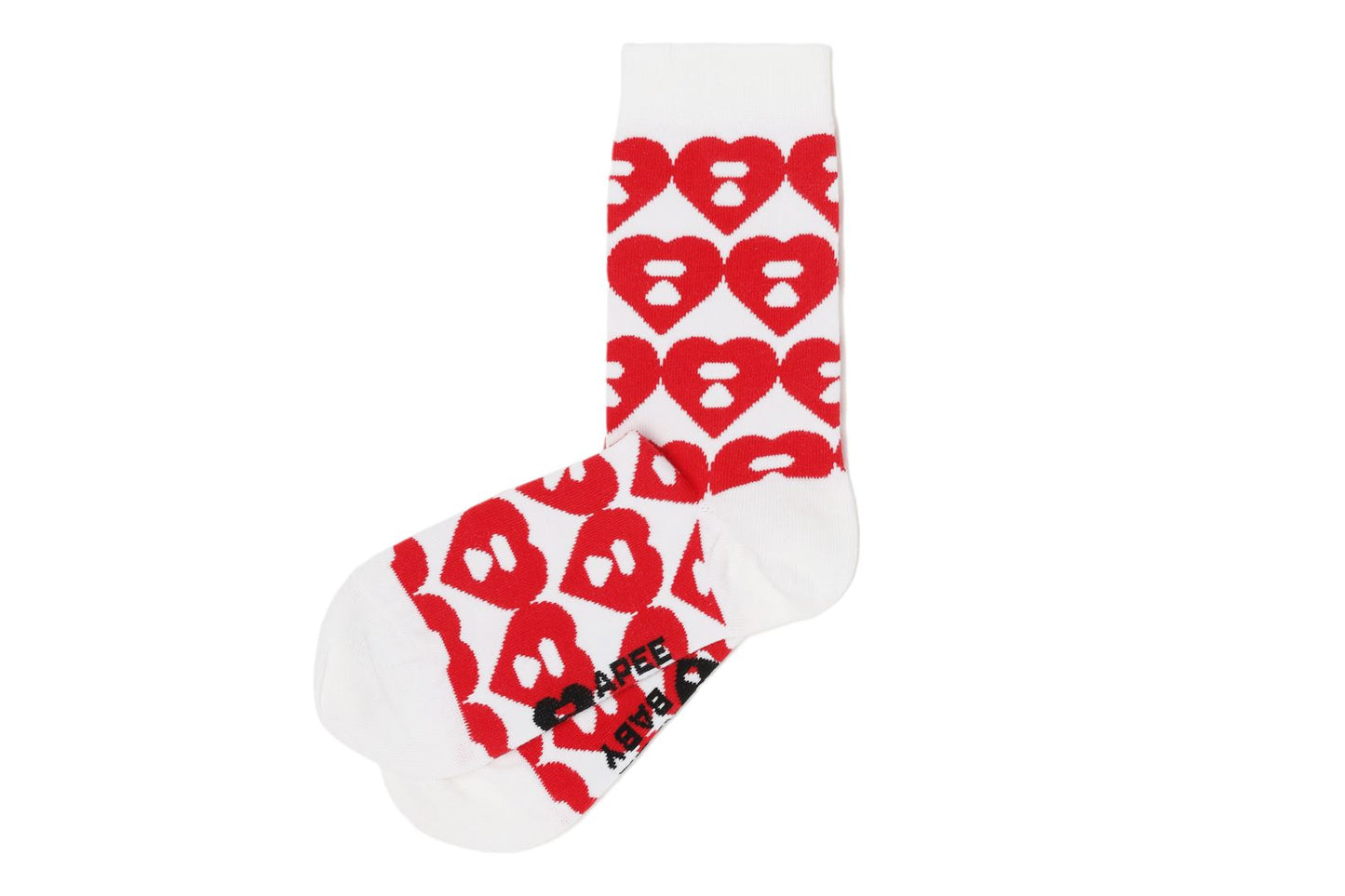 BAPE BIG HEART MONOGRAM INTARSIA SOCKS