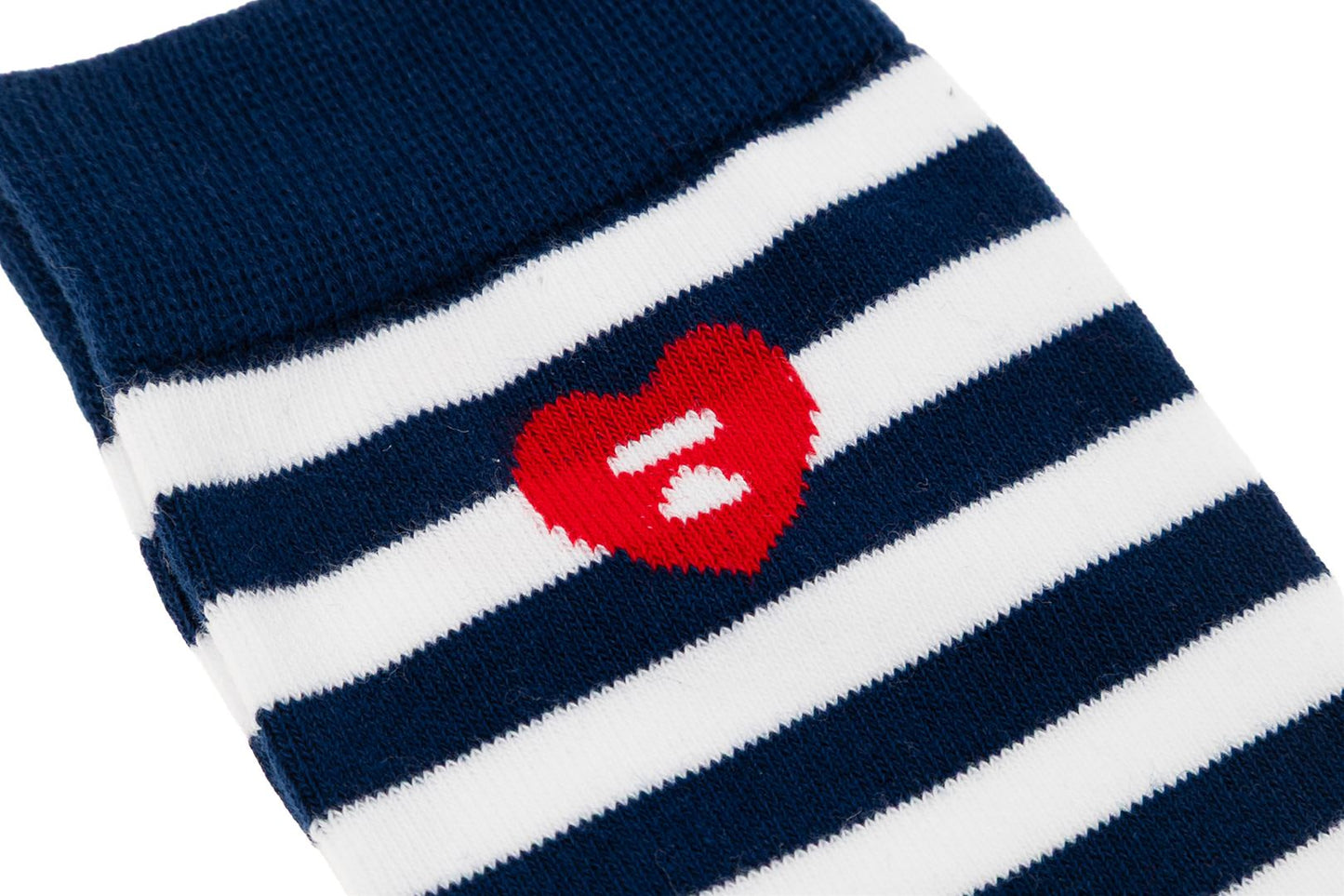 BAPE 心形刺繡徽章條紋襪 #2