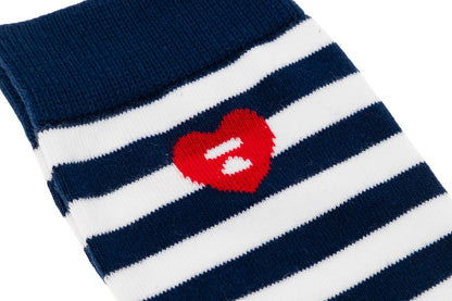 BAPE 心形刺繡徽章條紋襪 #2