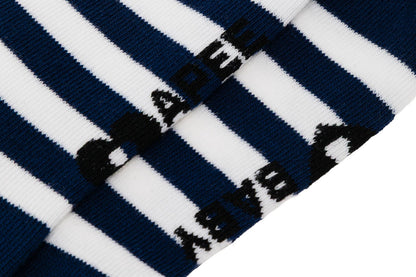BAPE 心形刺繡徽章條紋襪 #2