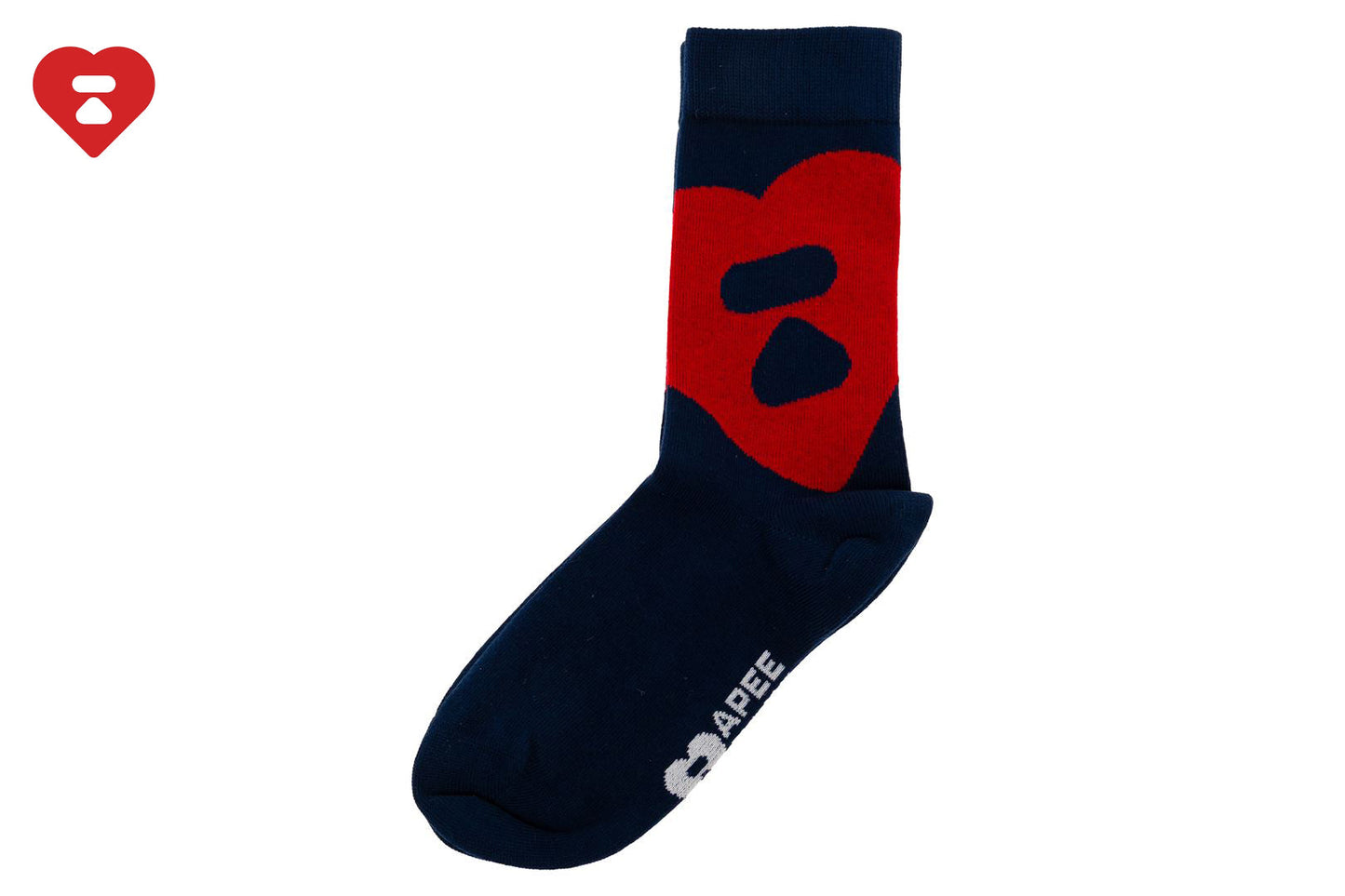 BAPE BIG HEART INTARSIA SOCKS