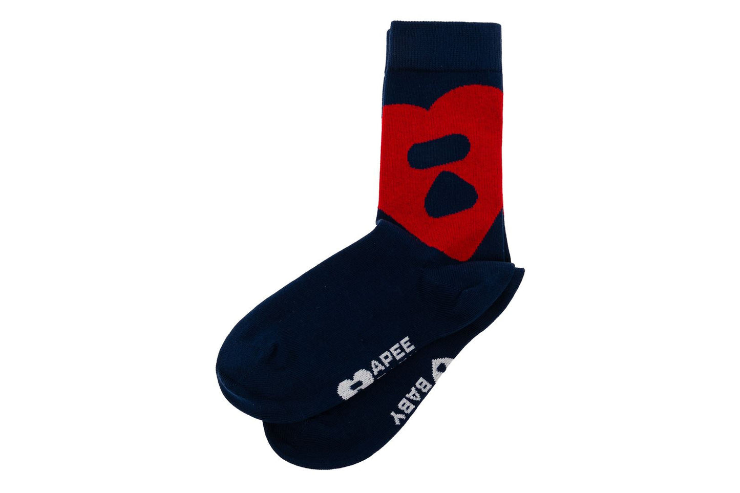 BAPE BIG HEART INTARSIA SOCKS