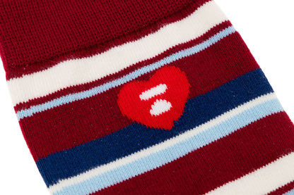 BAPE 心形刺繡徽章條紋襪 #3