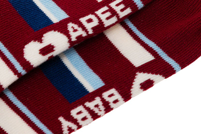 BAPE 心形刺繡徽章條紋襪 #3