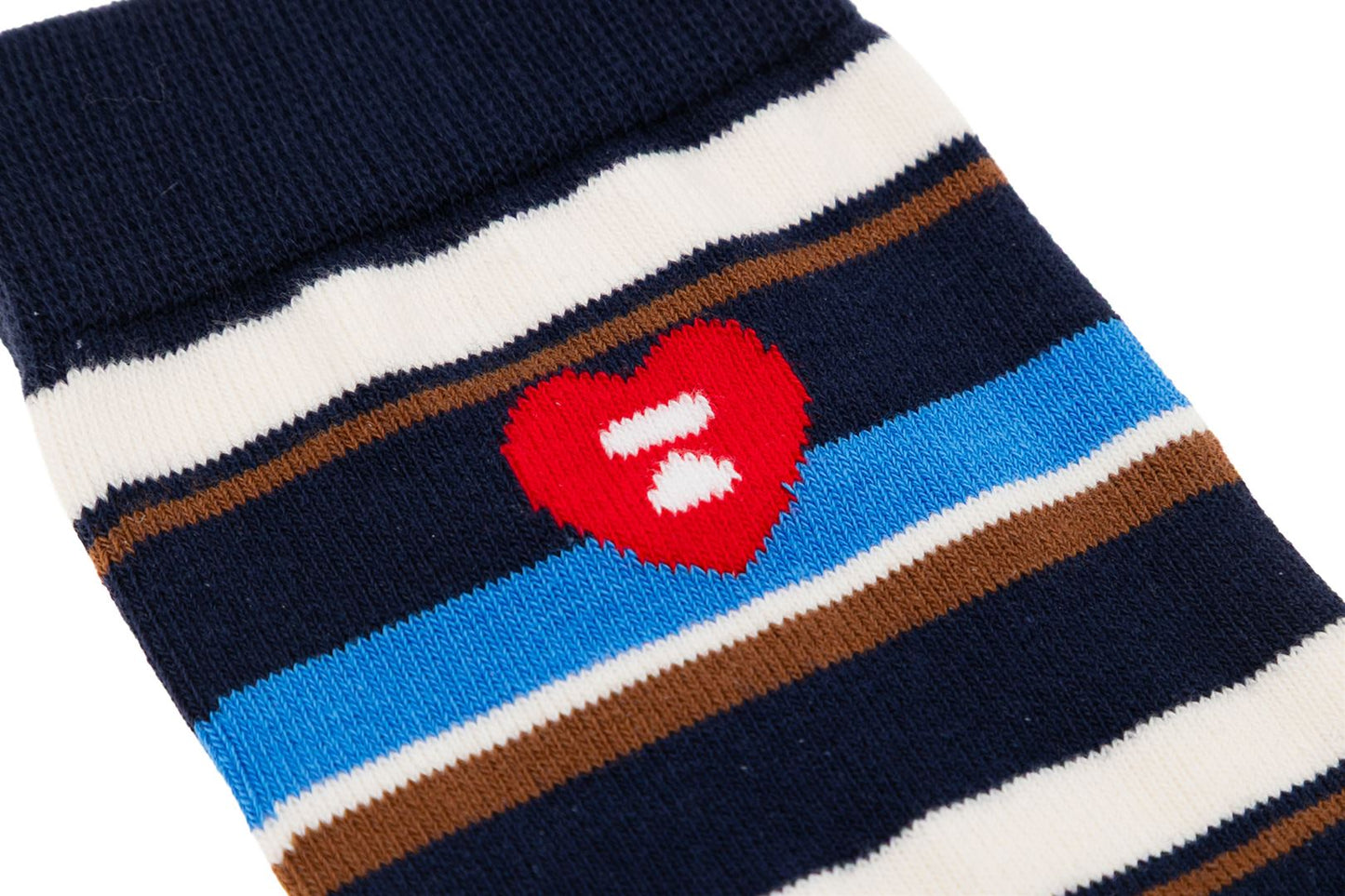 BAPE 心形刺繡徽章條紋襪 #3