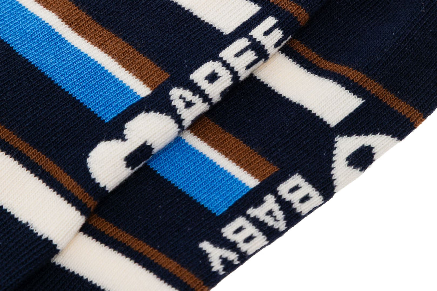 BAPE 心形刺繡徽章條紋襪 #3