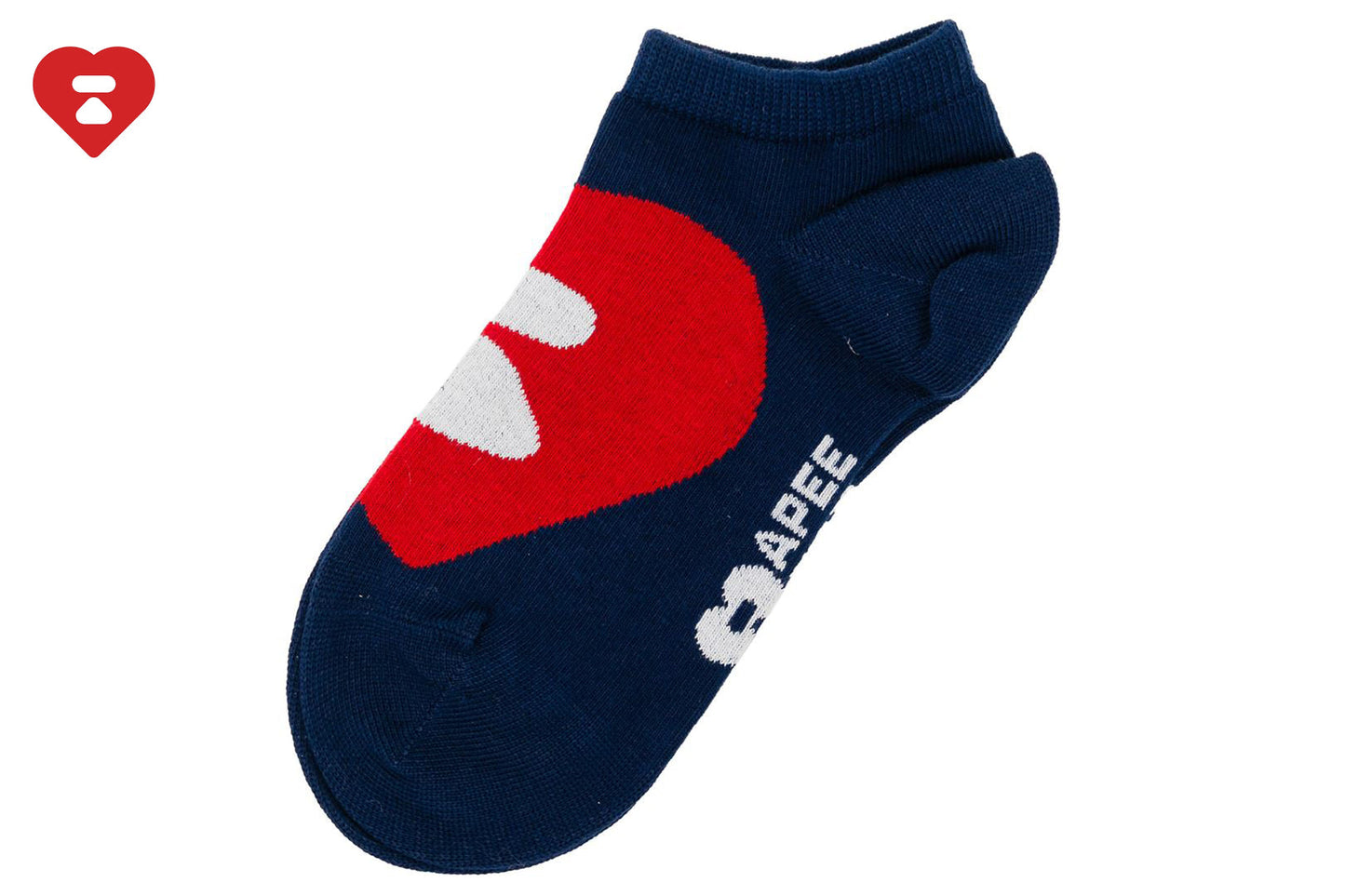 BAPE BIG HEART INTARSIA ANKLE SOCKS