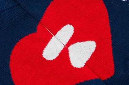 BAPE BIG HEART INTARSIA ANKLE SOCKS
