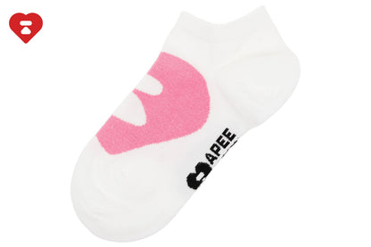 BAPE BIG HEART INTARSIA ANKLE SOCKS