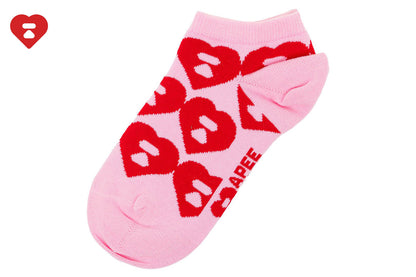 BAPE BIG HEART MONOGRAM INTARSIA ANKLE SOCKS