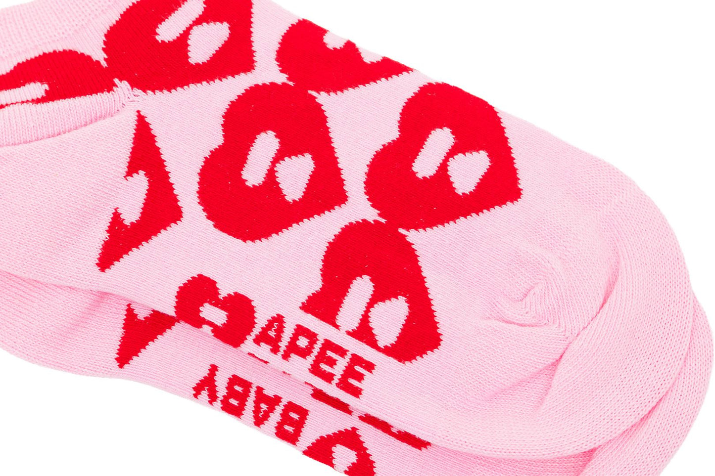 BAPE BIG HEART MONOGRAM INTARSIA ANKLE SOCKS