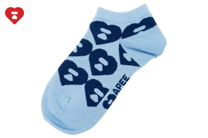 BAPE BIG HEART MONOGRAM INTARSIA ANKLE SOCKS