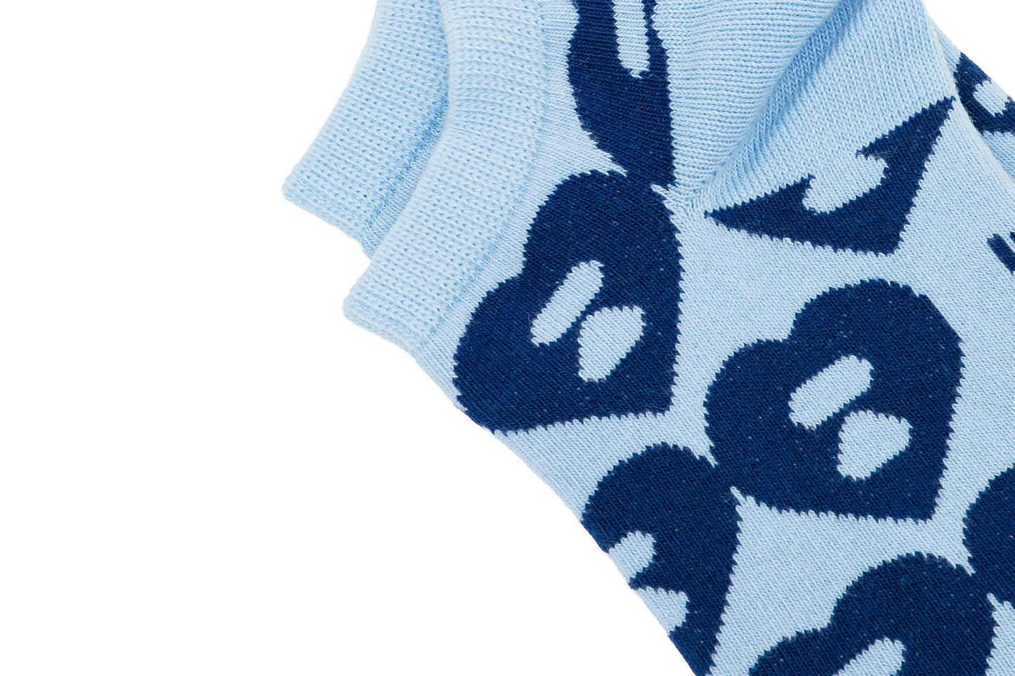 BAPE BIG HEART MONOGRAM INTARSIA ANKLE SOCKS