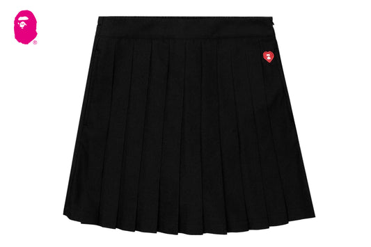 BAPE 心形徽章百褶裙短褲