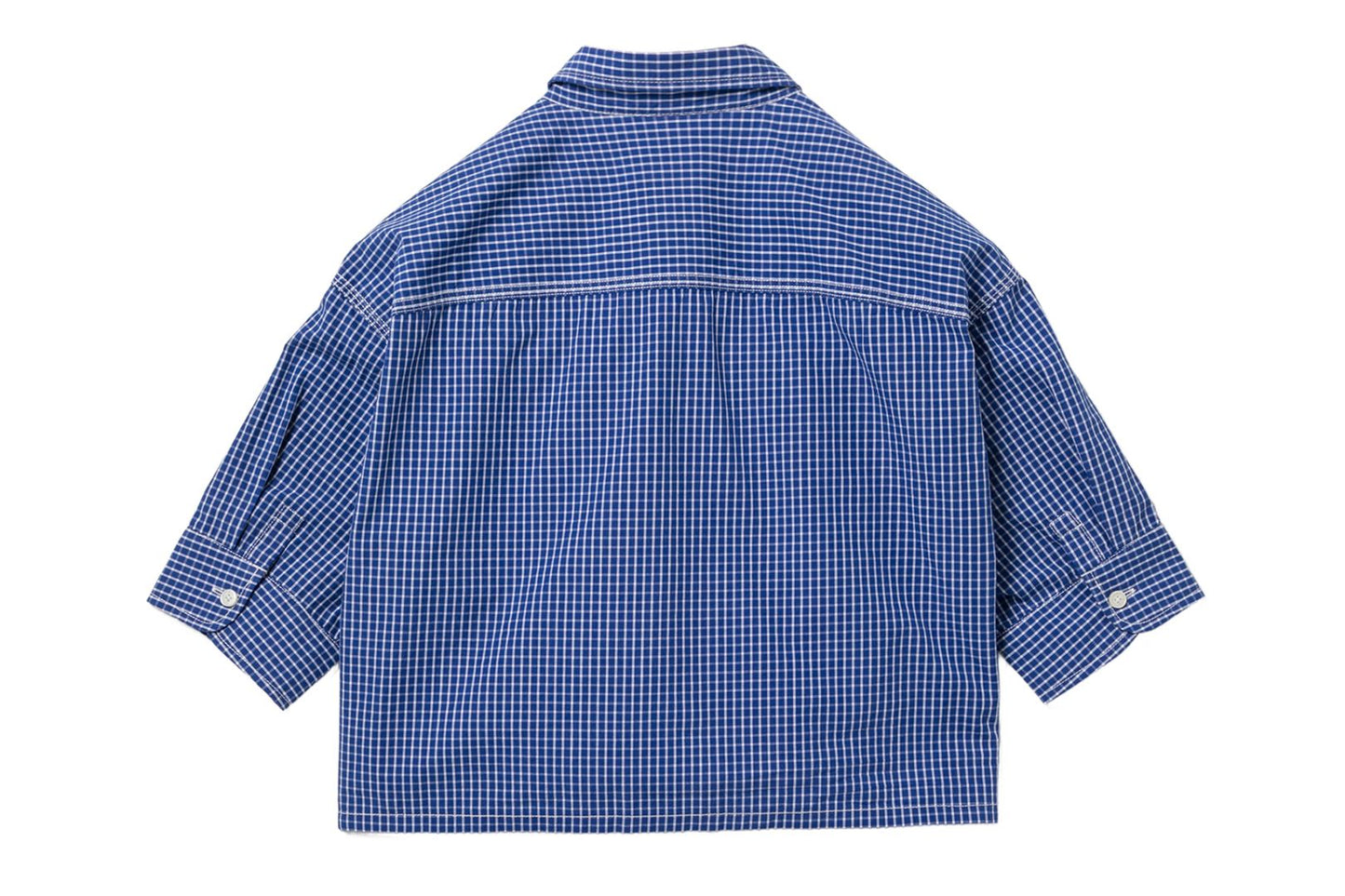 BAPE PU BADGE 短袖格子襯衫