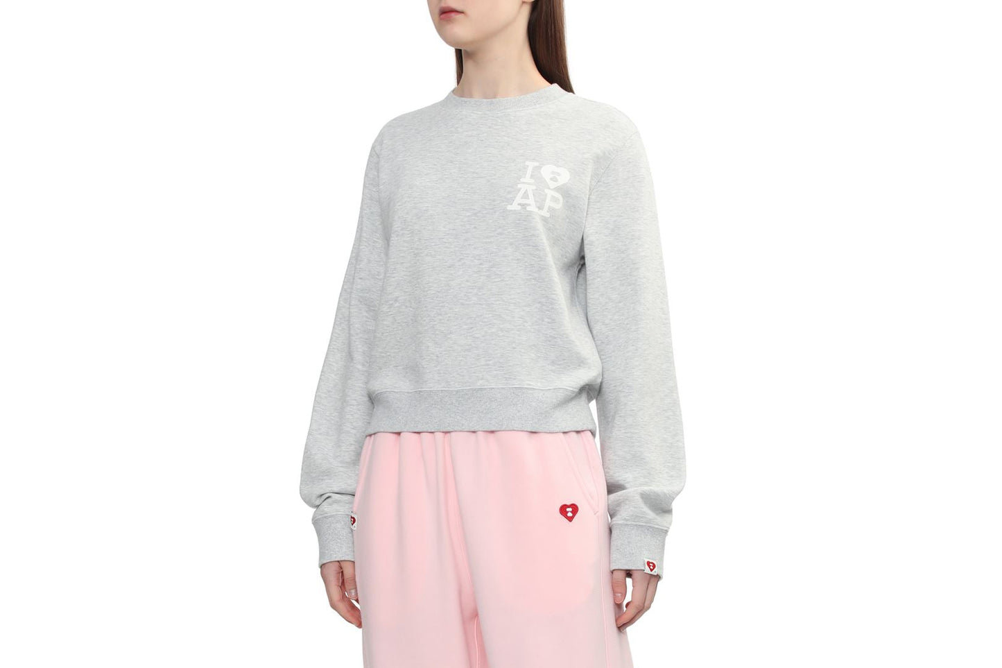 BAPE BIG HEART BACK PRINT CROP SWEAT SHIRT
