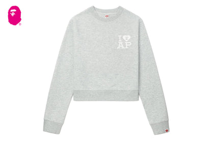 BAPE BIG HEART BACK PRINT CROP SWEAT SHIRT