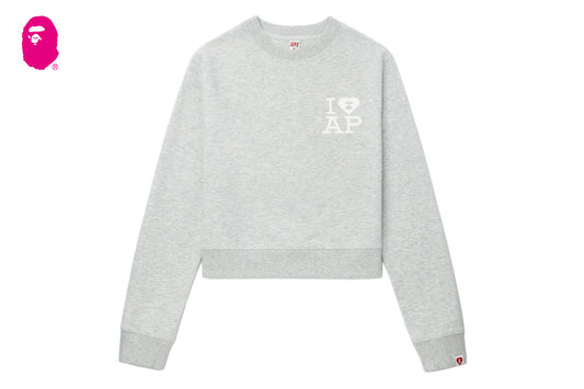 BAPE BIG HEART BACK PRINT CROP SWEAT SHIRT