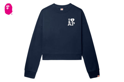 BAPE BIG HEART BACK PRINT CROP SWEAT SHIRT