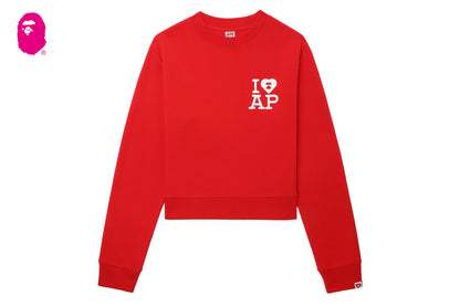 BAPE BIG HEART BACK PRINT CROP SWEAT SHIRT