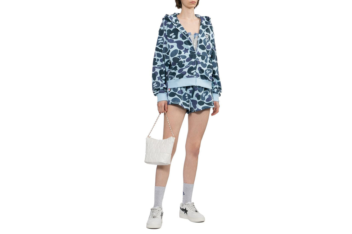 BAPE CAMO HOODED ZIP UP SWEATER