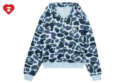BAPE CAMO HOODED ZIP UP SWEATER