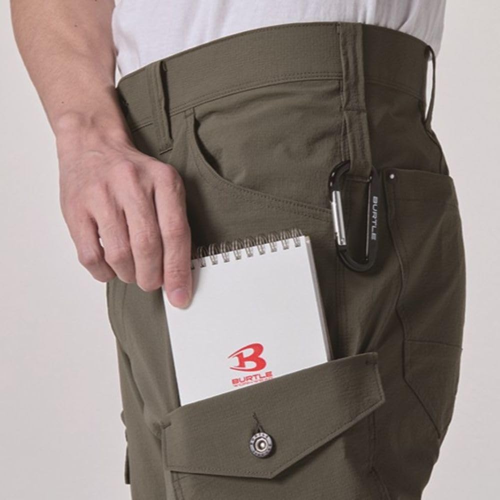 日本代購｜BURTLE 工作褲 - カーゴパンツ 春夏用 黑色 4L｜Amazon JP