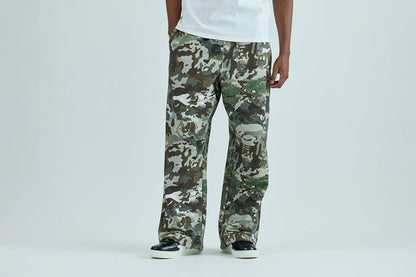BAPE HYBRID CAMO APE FACE LOGO 寬鬆版運動長褲