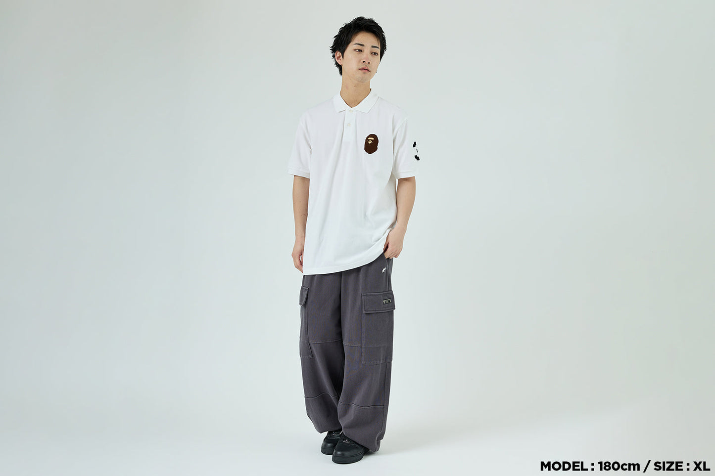 BAPE 大猩猩頭部刺繡 polo 衫