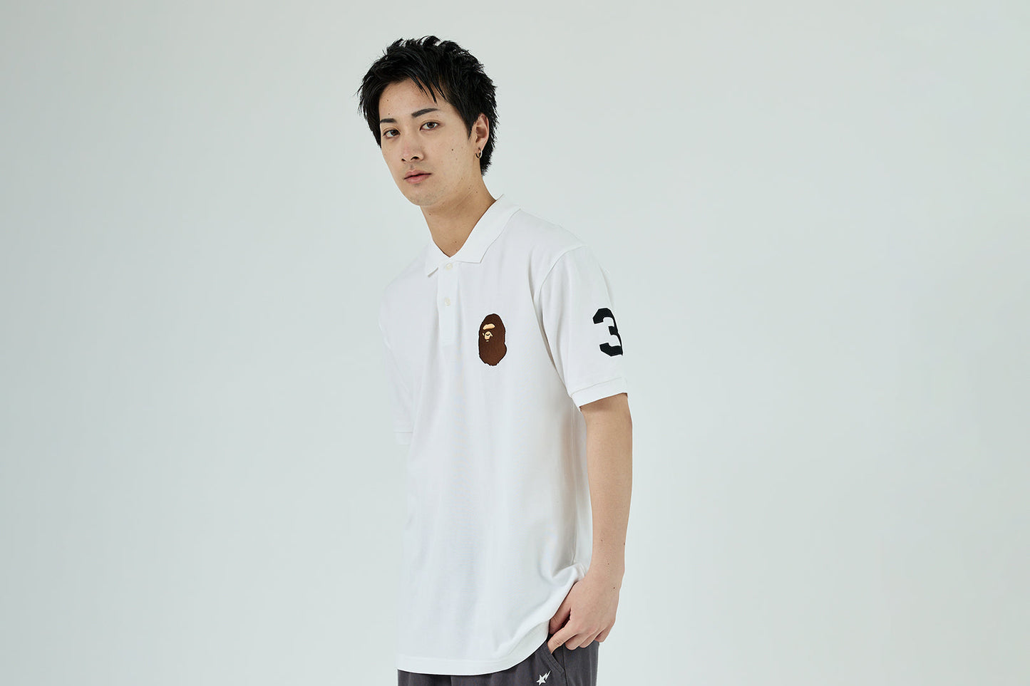 BAPE 大猩猩頭部刺繡 polo 衫