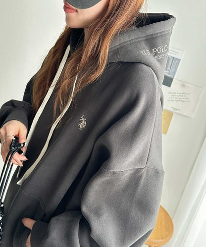 日本代購｜U.S. POLO ASSN. U.S. POLO ASSN.（ユーエスポロアッスン） パーカー 裏起毛 GeeRA別注「U.S. POLO ASSN.」選べる２丈（レギュラー・ショート）！フード刺繍裏起毛スウェットパーカー レディース【ホワイト系その他 / L】｜ZOZOTOWN