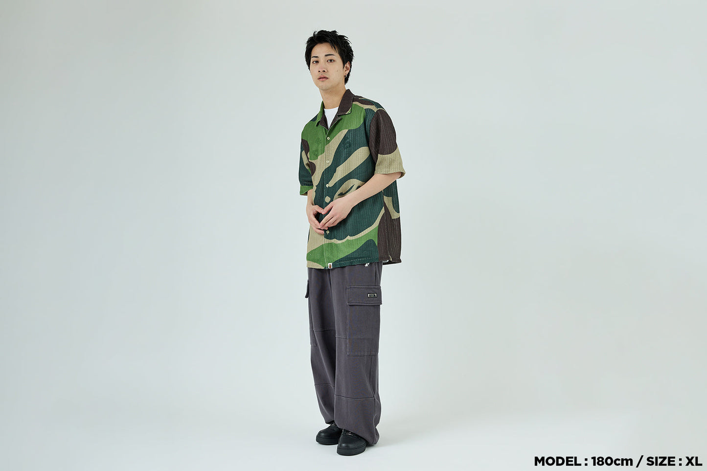 BAPE MEGA ABC CAMO MESH SHIRT