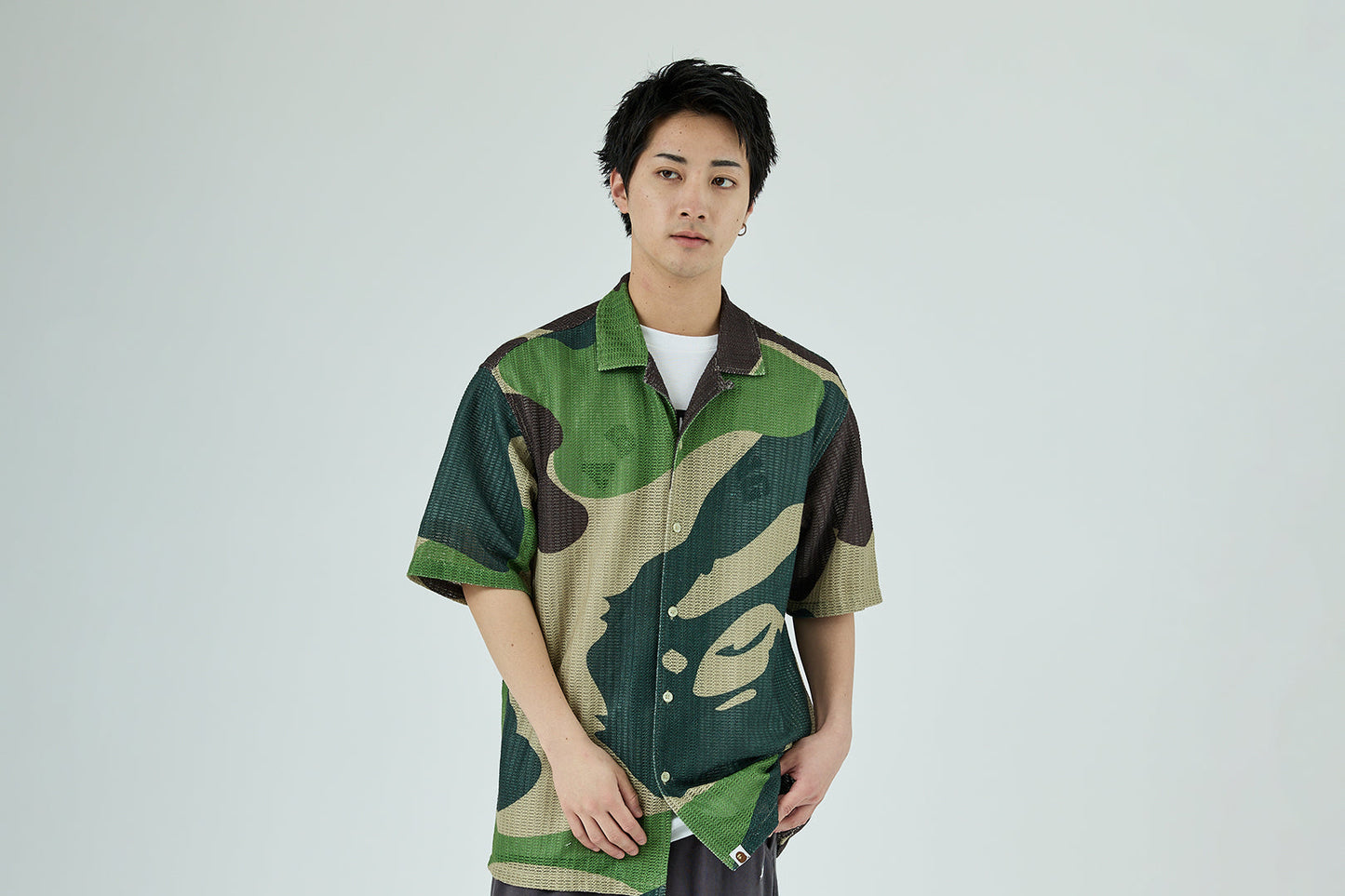 BAPE MEGA ABC CAMO MESH SHIRT