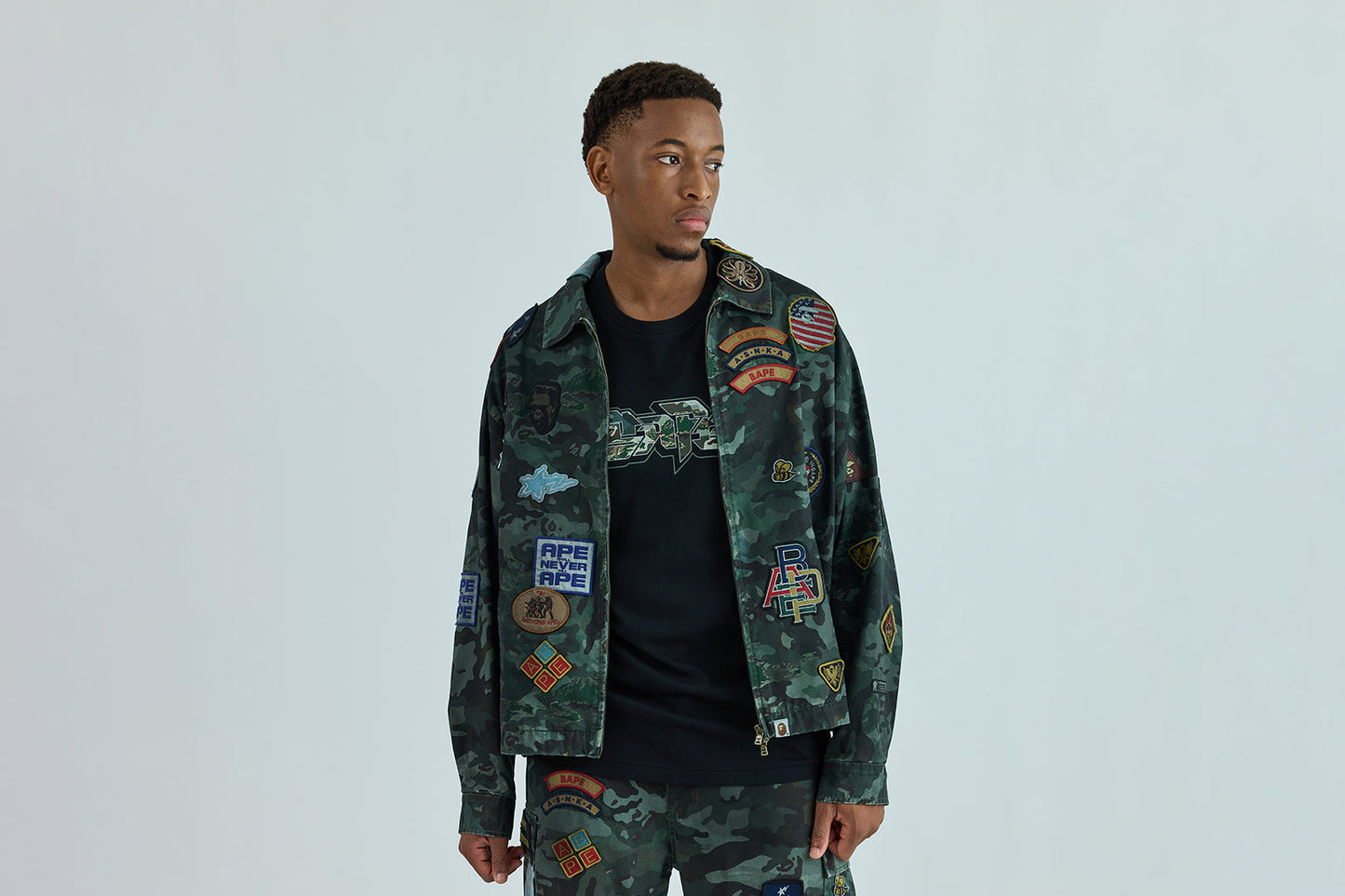 BAPE HYBRID CAMO MULTI BADGE JACKET