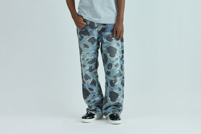 BAPE SOLID CAMO JACQUARD DENIM PANTS