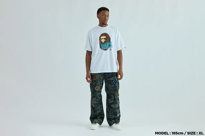 BAPE STENCIL FONT APE HEAD RELAXED FIT TEE
